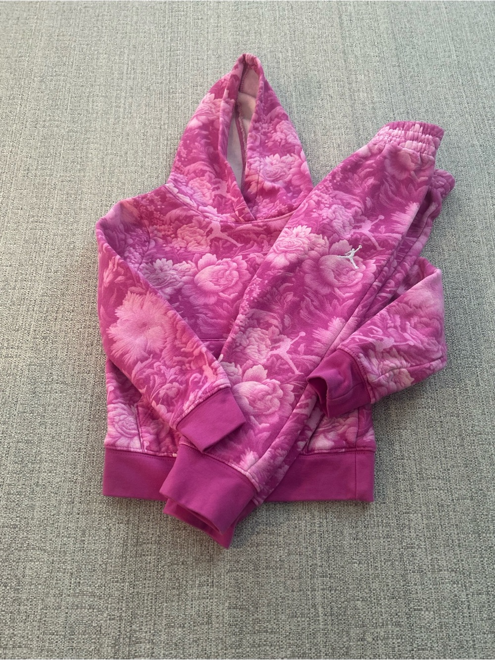 Jordan Pink Floral Hoodie Set for Kids Size 3-4Y